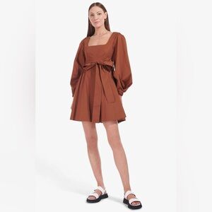 STAUD square neck mini dress